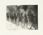 46th Infantry in training at Camp Kearney, Cal. Troops of the 80th Brigade[?] ploughing their way thru hills of Ca. during long practice march.