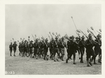 Camp Lee, Va. Back from bayonet drill. Our boys in camp are becoming experts in the use of the bayonet under able Allied instructions.