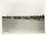31st Div. In training at Camp Wheeler, Ga. Tug-o-war, 121st Inf. Co. C. 50 of the sharpest men pulled for the regiment. 2-21-1918