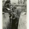 Trenches : the members of our National Army are learning the art of trench digging. The American student-soldiers are paying close attention to the instructions of this Scotch sergeant.
