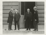 Council of Four of the Peace Conference. President W. Wilson, Mr. Clemenceau, Signore Orlando, and Mr. Lloyd George. Picture taken at the Paris home of  President Wilson, 11 Place des Etats-Unis. May 27, 1919.