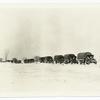 Motor truck team on an endurance run. Plowing thru snow 10 miles east of Freemont, O., 2-1918
