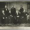 Managers for the House of Representatives [...] [left to right, sitting :] Benjamin F. Butler, Thaddeus Stevens, Thomas Williams, John A. Bingham, [standing:] James F. Wilson, George S. Boutwell, John A. Logan.