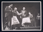 Alan Alda, Sam Levene, Theodore Bikel, and Brenda Lewis in the stage production Cafe Crown