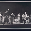 Alan Alda (center background) and Sam Levene (center foreground) in the stage production Café Crown