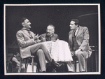 Wood Romoff (?), Martin Wolfson, and Alan Alda in the stage production Café Crown