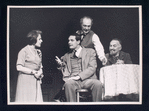Francine Beers, Alan Alda, Sam Levene, and Martin Wolfson in the stage production Café Crown