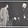 Morris Carnovsky (right) in the stage production Café Crown