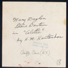 Caffe Cino. Mary Boylan and Eddie Barton in "A Letter from Colette, or, Dreams Don't Send Valentines" by H.M. Koutoukas