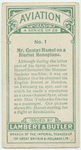 Mr. Gustav Hamel on a Bierlot Monoplane.