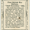 First British war balloon, "Nulli Secundus," 1905.