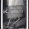 Marquee advertising the stage production A Call on Kuprin