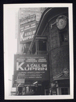 Marquee advertising the stage production A Call on Kuprin