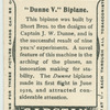 "Dunne V." biplane.