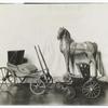 Toys, - Horse of carved wood; Toy-Phaeton made of wood, before 1800. First barouche owned in Salem, made by Samuel Burrill in 1822. From Essex Institute.