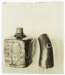 Tea cannister, Penn, 1767; Powder horn, 1781. Mattatuck Historical Society, Waterbury, Conn.