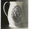 Pitcher, Herculaneum (Liverpool) ware, about 1800, portrait of Washington with names of States and American eagle on front, reverse, a full-rigged ship. From Essex Inst.