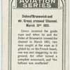 Duke of Brunswick and Mr. Green crossed chanel, March 31st, 1854.