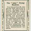 The "Ader" flying machine.