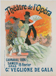 Affiche pour le théâtre de l'Opéra, "Carnaval 1896. Grand Veglione de Gala".