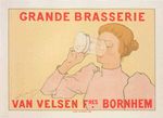 Affiche belge. "Grande Brasserie Van Velsen frères. Bornhem".