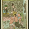 A half-man, half-dog is brought before another man