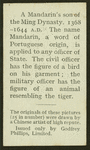 A Mandarin's son of the Ming Dynasty, 1368 - 1644 A.D.