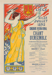 Affiche belge pour le "Concours international de Chant d'ensemble", organisé par la ville de Liège.
