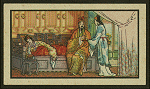 Servant brings tea to man and woman in bed.