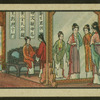 Domestic scene, women in front of mirror