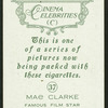 Mae Clarke.