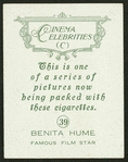 Benita Hume.