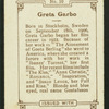 Greta Garbo.