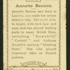 Annette Benson.