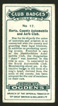 Herts, County Automobile and Aero club.