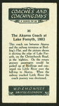 The Akaroa coach at Lake Forsyth.