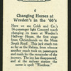 Changing horses at Weeden's.