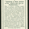 Holding a burn before a fire draws out the inflammation.