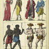 Les Hommes: 1. Européens. 2. Asiatiques. 3. Africains. 4. Américains.