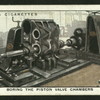 Boring the piston valve chambers.