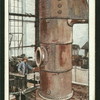Riveting the boiler shell.