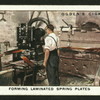 Forming laminated spring plates.