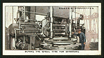 Boring the wheel tyre [tire] for shrinking.