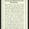 Boring the wheel tyre [tire] for shrinking.