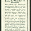Boring the wheel tyre [tire] for shrinking.