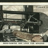 Band-sawing oak logs wagons.