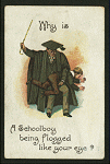 Why is a schoolboy being flogged like your eye?