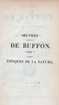 Half Title page, vol. 5 Oeuvres complètes de Buffon. Tome V. Époques de la Nature.