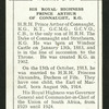 His Royal Highness Prince Arthur of Connaught, K.G.