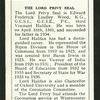 The Lord Privy Seal.